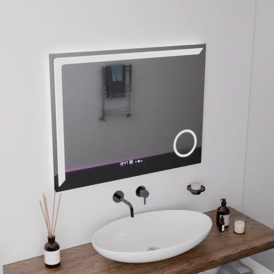 Zrkadlové obdĺžnikové obdĺžnikové 80x60cm presnosť Motionglow Marcello Demonantické odmrazovanie hodín