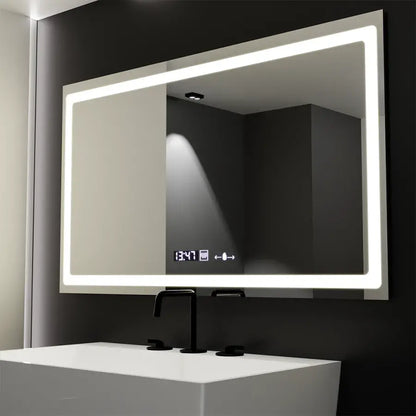 Obdĺžnikové LED zrkadlo 120x70cm Radiant Motionglow Sensor Marcello Clock Defrition System & Smoteble Therometer