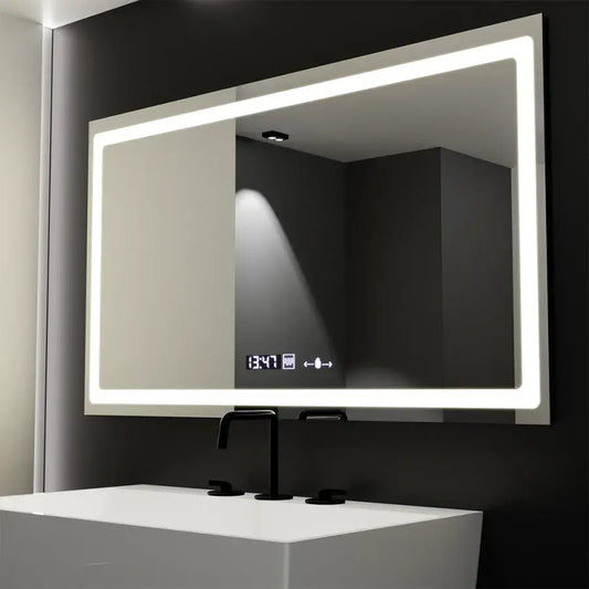 Obdĺžnikové LED zrkadlo 120x70cm Radiant Motionglow Sensor Marcello Clock Defrition System & Smoteble Therometer