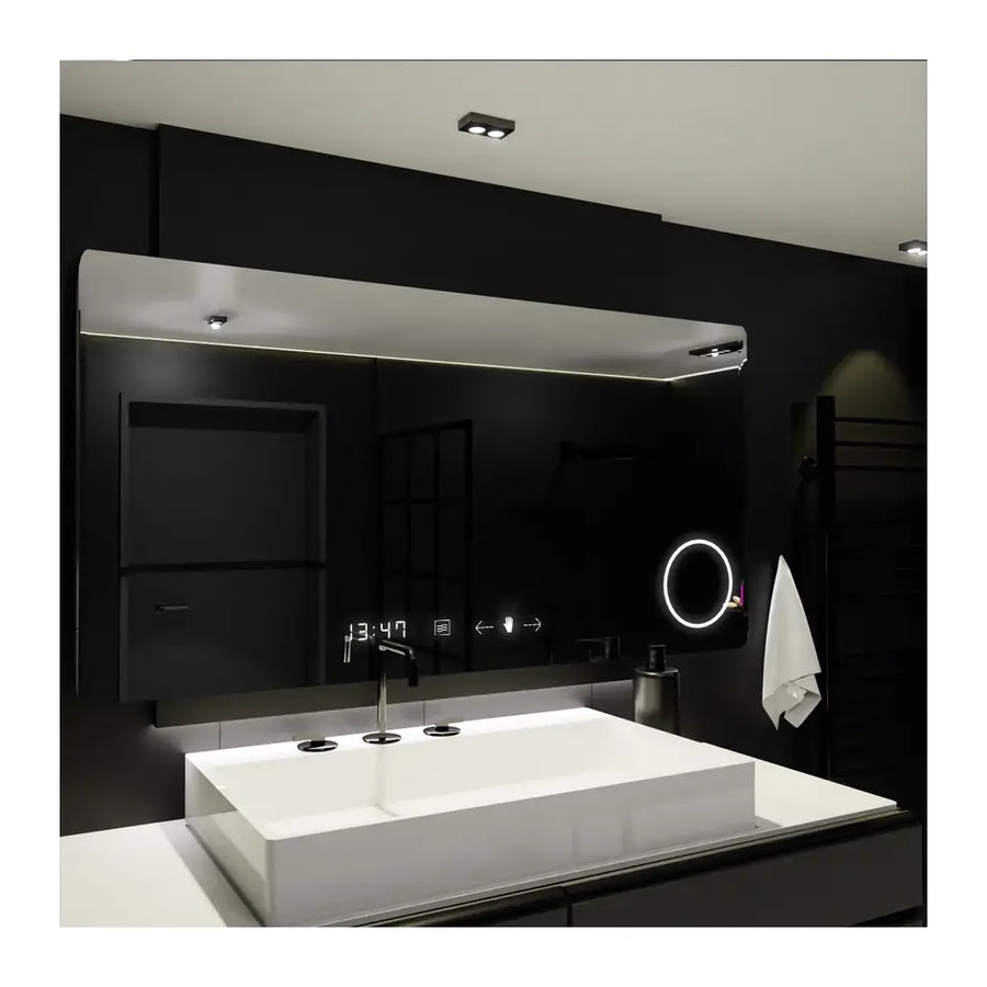 Zrkadlové obdĺžnikové obdĺžnikové 100x60cm Celeste Motionglow Marcello Demontačné hodiny rozmrazujúceho systémový terrometra