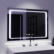 Zrkadlo LED obdĺžnikový 90x60cm Sole Sullo Sensor System rozmrazujúce hodiny a teplomer
