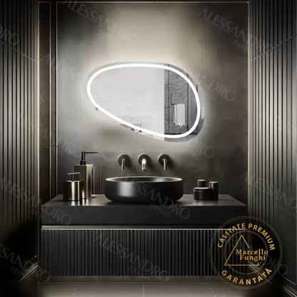 Zrkadlo LED dotyk dissegno defritácia systému 80x45 cm Marcello Funghi Collection