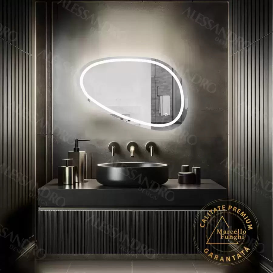 Zrkadlo LED dotyk dissegno defritácia systému 80x45 cm Marcello Funghi Collection