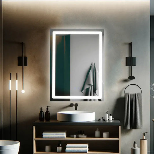 Zrkadlové LED obdĺžnikový 60x80cm hránový svetelný systém Disebription System