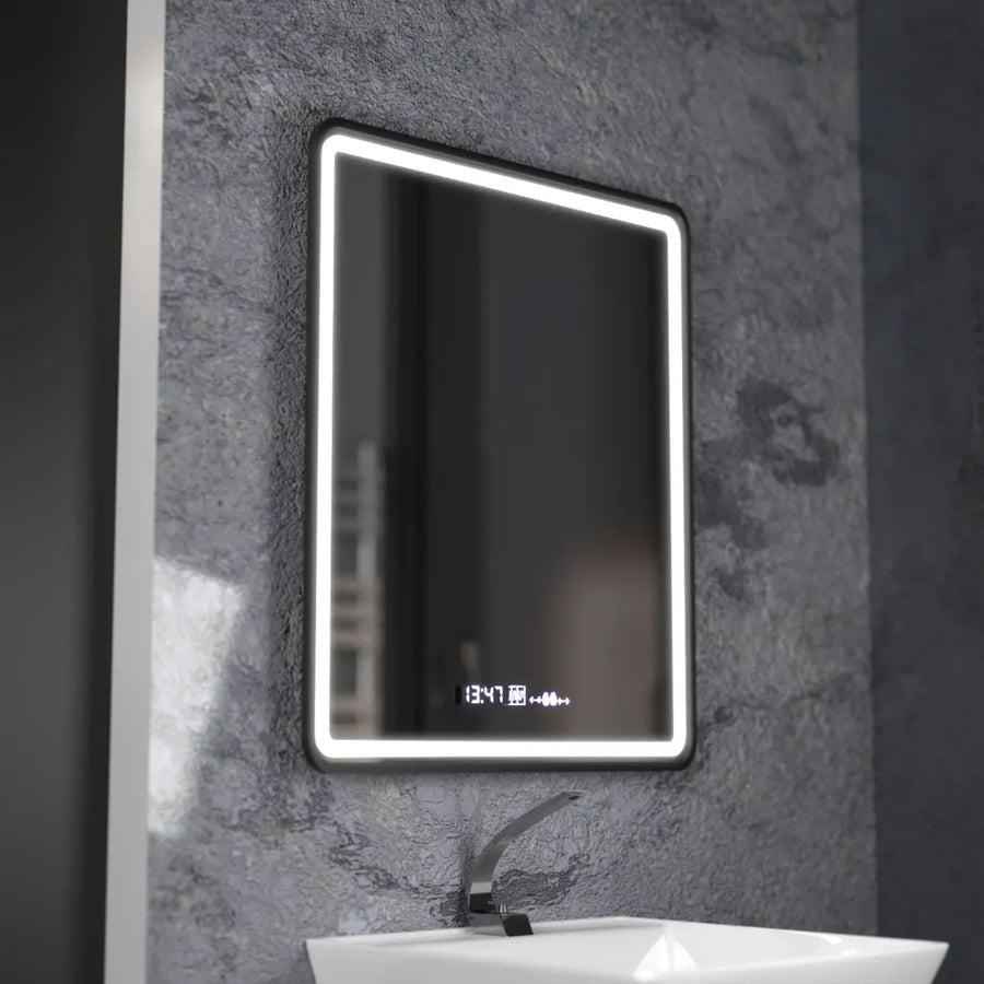 Zrkadlo LED Touch Favola Systém Odmrazovanie hodín a teploty Neagra 75x90 cm Marcello Funghi Collection