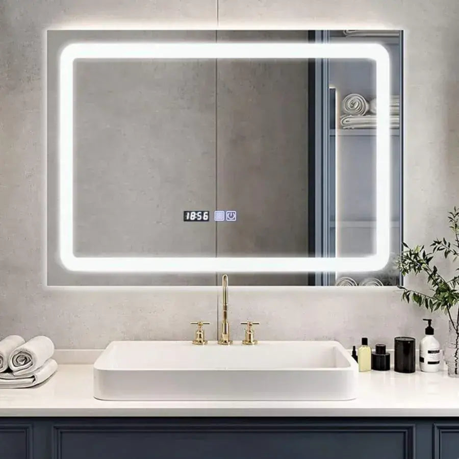 LED dotykové zrkadlo s funkciou a hodinami pre postihnutia, 80x65cm, zbierka Marcello Funghi Collection