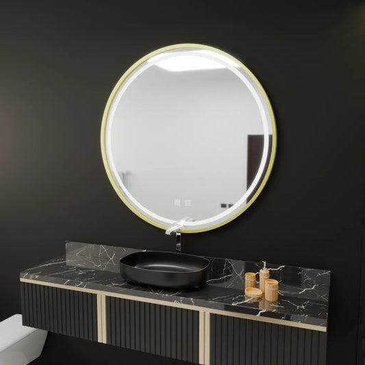 Zrkadlové LED kolo 70 cm dotykový glanz systém odmraz