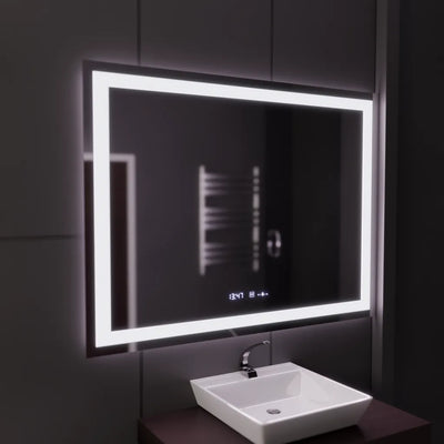 Zrkadlo LED obdĺžnikový obdĺžnik 120x80cm Vérité Motionglow Marcello, deaktivujúci systém, teplomer a hodiny, daimable