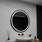 Zrkadlové LED kolo 90 cm orizzonte neagra základný dotykový rám