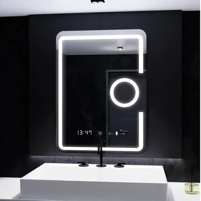 Zrkadlové obdĺžnikové obdĺžnikové 75x90cm Eclat Motionglow Marcello Demontalling System a teplomer kozmetiky skombíkové