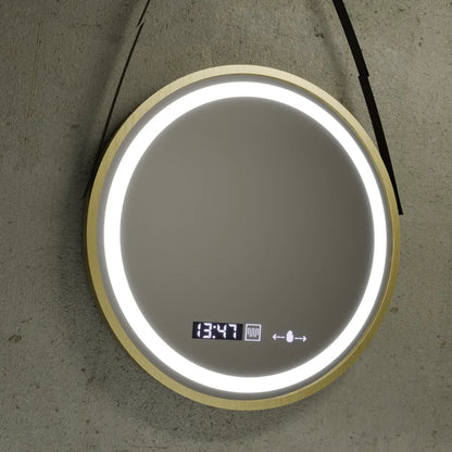 Zrkadlové LED kolo 60 cm Celesti Royale Gold Eleve Motionglow Marcello Dumable Clock Defosting System