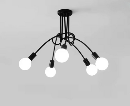 Modernistic Penta 5, 5x E27, čierny, moderný dizajn