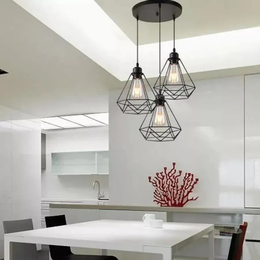 Polust Diamond Tvar, Struktur, 3xe27, čierny, kovový