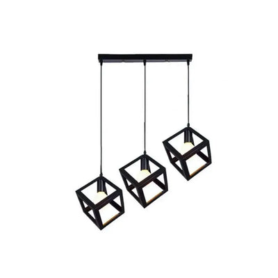 Lustrum Cub Shape, Struktur Lineárne trio, 3x E27, čierny, kov