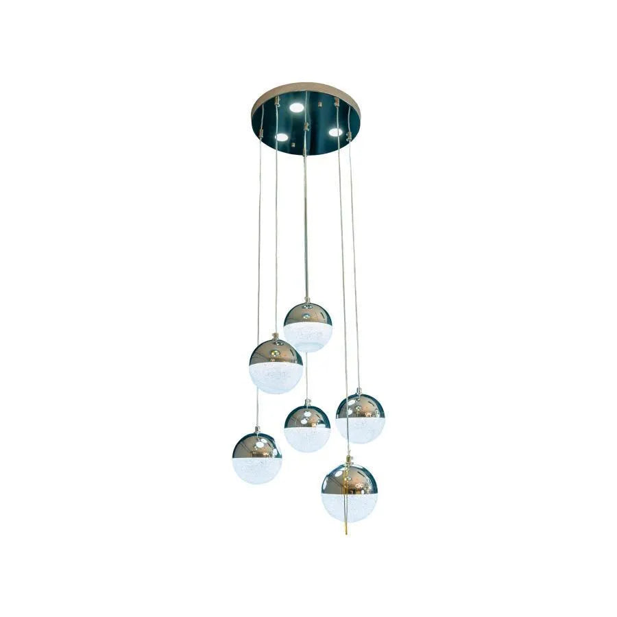 LED Jeremias Pendului s diaľkovým ovládaním, 63 W, 2,4 GHz, Simible, Metal, Chrome