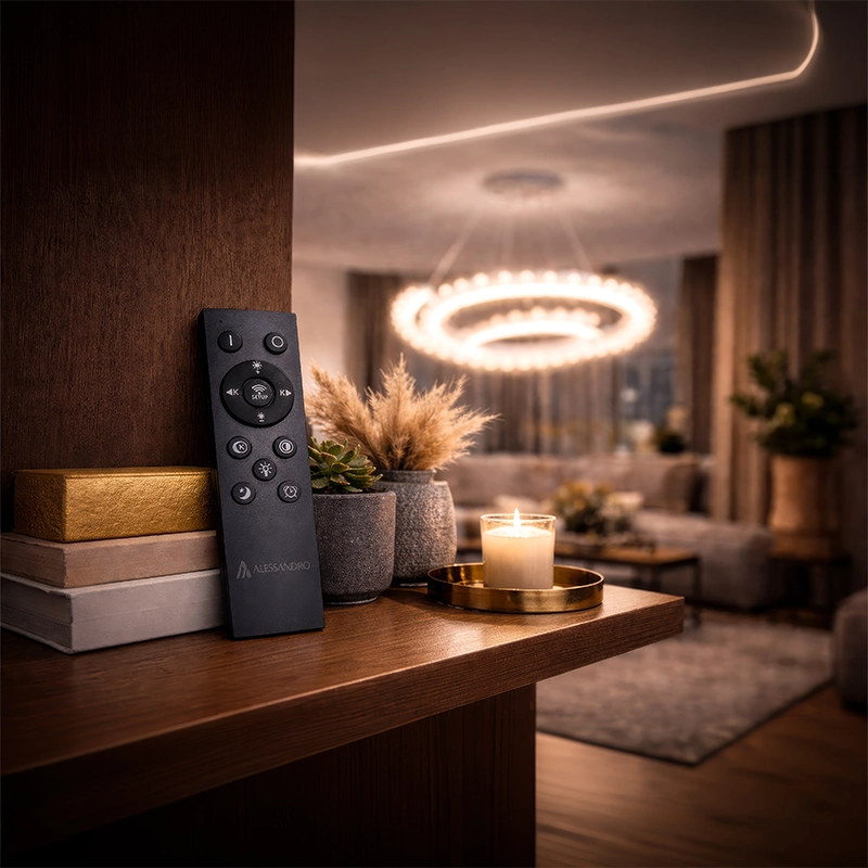 LED luster LT188WH, krištáľ a kov, 40W, stmievateľný, nastaviteľná výška, studené/teplé/neutrálne svetlo, luxusné osvetlenie