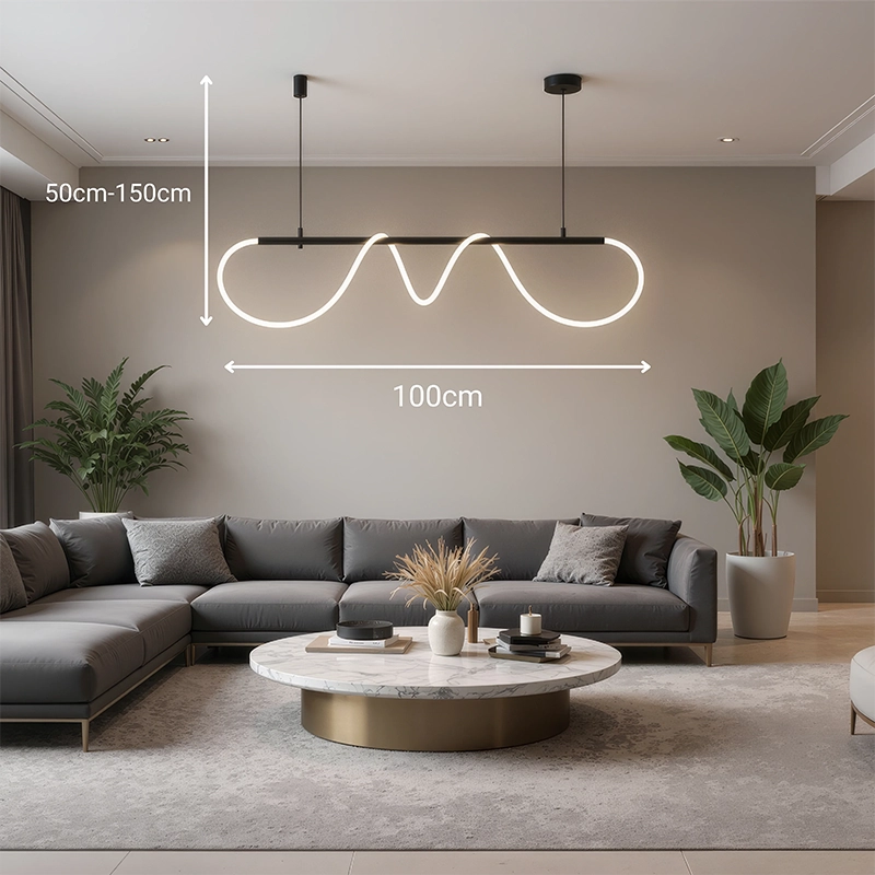 DIVINO LED luster s flexibilnou silikónovou trubicou – 24W, nastaviteľné svetlo, matná čierna