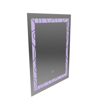 Zrkadlové LED obdĺžnikový 60x80cm Deco rám základný dotyk