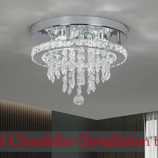 Alberico okrúhly LED luster, 17W, studené/teplé/neutrálne svetlo, krištáľ, lesklý chróm