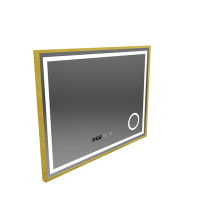 Zrkadlo LED Touch Rolf Rolf Systémy, hodiny a teplota 80x60 cm Golden Ramahed Cosmetics Lup