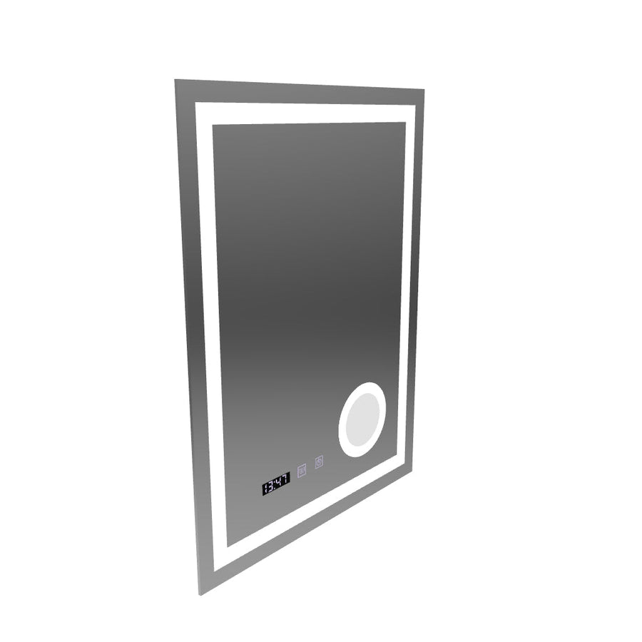 Zrkadlo LED Touch Manfred Defrition System, Clock and TEPELE 60x80 cm Kozmetické zväčšovanie
