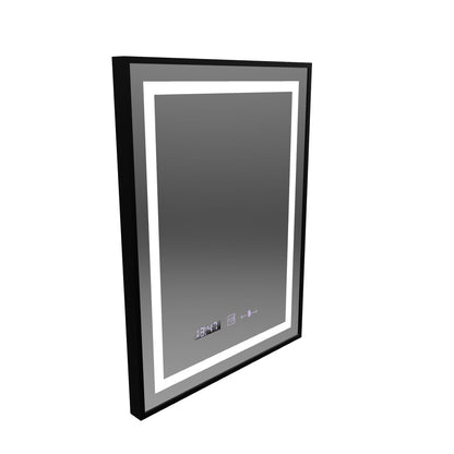 Zrkadlo LED obdĺžnikový 60x80cm Verite Majeste Noir Motion Glow Marcello Clock DeFRost & Smutable Therometer