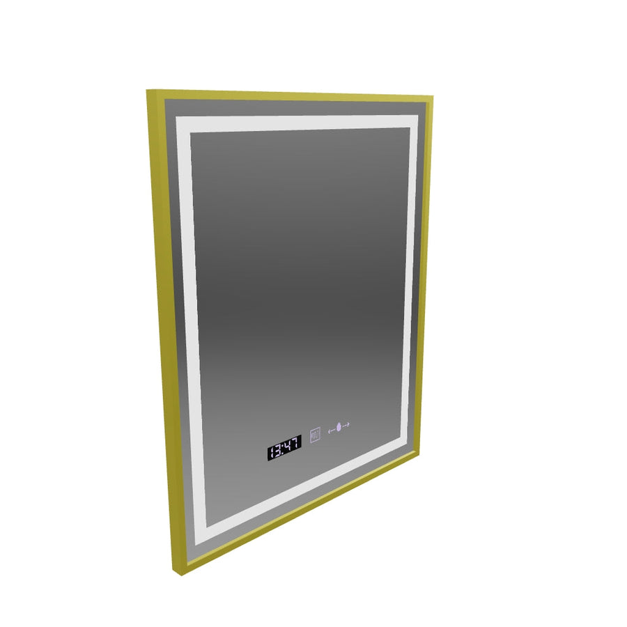 Zrkadlo LED obdĺžnik 75x90cm Verite Royale Gold Motionglow Marcello Smoteble Clock Defosting System