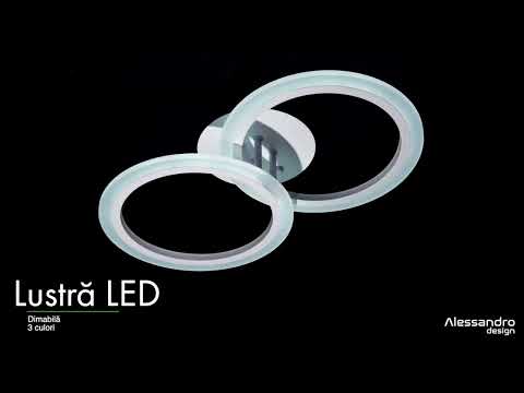 LED luster s betty diaľkovým ovládaním, 28W, 2 kruhy, studené/horúce/neutrálne svetlo, nestabilné, biele