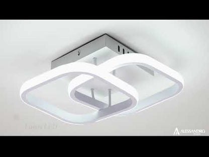 LED luster VERTEX Matrix prekrývajúce kosoštvorce, kovové rámy, 11W, 2 kosoštvorce, studené/teplé/neutrálne svetlo, biela