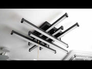 LED luster s diaľkovým ovládaním LINEX, 63W, 6 prvkov, lineárny, studené/teplé/neutrálne svetlo, stmievateľné, čierny