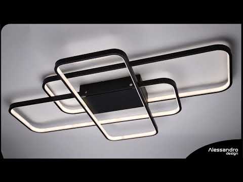 IANUSIS LED luster s diaľkovým ovládaním 95W, 3 prvky, studené/teplé/neutrálne svetlo, stmievateľné, čierna