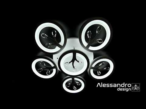 LED luster s diaľkovým ovládaním Daisy, 6 položiek, 72 W, studeného/horúceho/neutrálneho svetla, nestabilné, biele s kryštálom