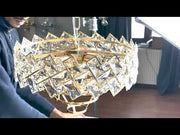 Crystal Luster Windsor Noble 5xE27, priemer 40 cm, lesklé zlato, nastaviteľná výška