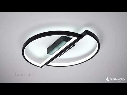 LED luster s diaľkovým ovládaním VECTOR ARCUS 35W, 2 prvky, studené/teplé/neutrálne svetlo, stmievateľné, čierny