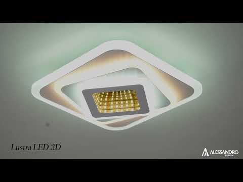 LED LED LED 3D štvorcové, 36W, biele, studené/horúce/neutrálne svetlo