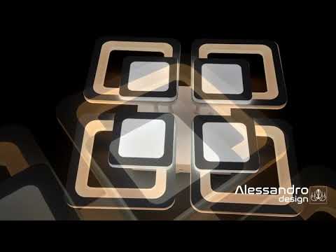 LED luster so sezamovým diaľkovým ovládaním, 77 W, 4 štvorce, studené/horúce/neutrálne svetlo, nestabilné, biele
