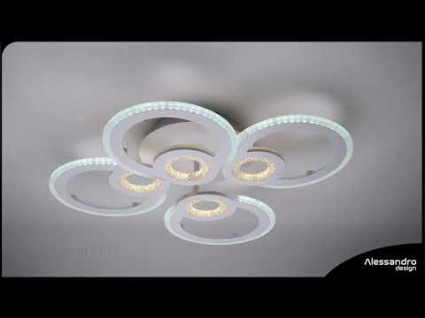 LED luster s Kadeovým diaľkovým ovládaním, 72 W, 4 kruhy, studené/horúce/neutrálne svetlo, nestabilné, biele
