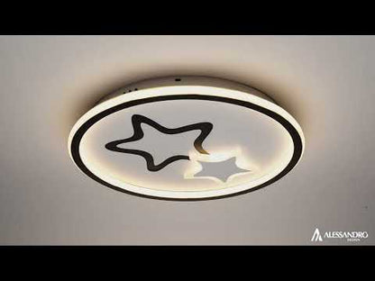 LED luster s diaľkovým ovládaním EMELIANA 57W, hviezda, studené/teplé/neutrálne svetlo, stmievateľné, čierna