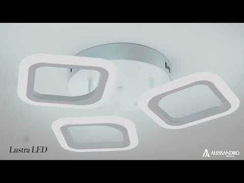 LED LED Erika, 24 W, 3 štvorce, neutrálne svetlo, biele