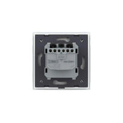 Schuko Schuko Socket, terminály bez skrutky, sklenený rám, biely, livolo