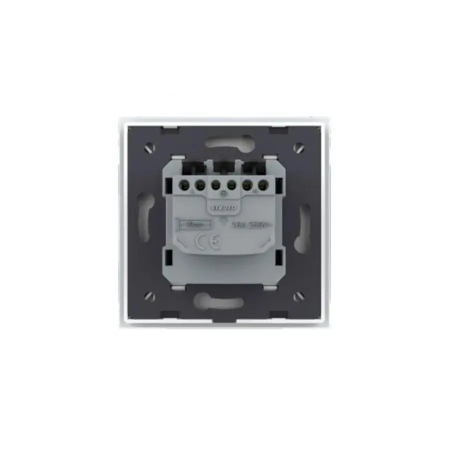 Schuko Schuko Socket, terminály bez skrutky, sklenený rám, čierny, livolo