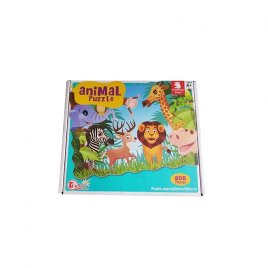 Puzzle s divokými, viacfarebnými zvieratami, 208 kusov