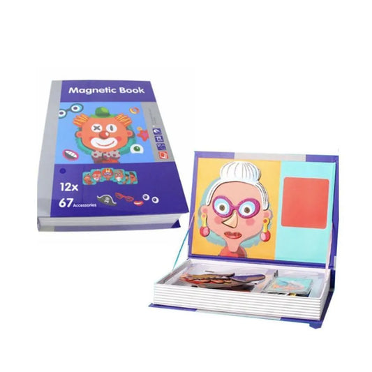 Kniha typu puzzle Magnetické Claunul Hazliu, 67 kusov a 12 kariet, viacfarebné