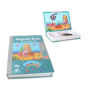 Magnetická kniha typu puzzle s princeznou mora, 61 kusov a 14 kariet, viacfarebné