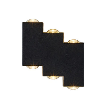 Vonkajšie a vnútorné nástenné LED svietidlo, 4 zdroje x 1W, IP65, ABS, čierne, 3000K