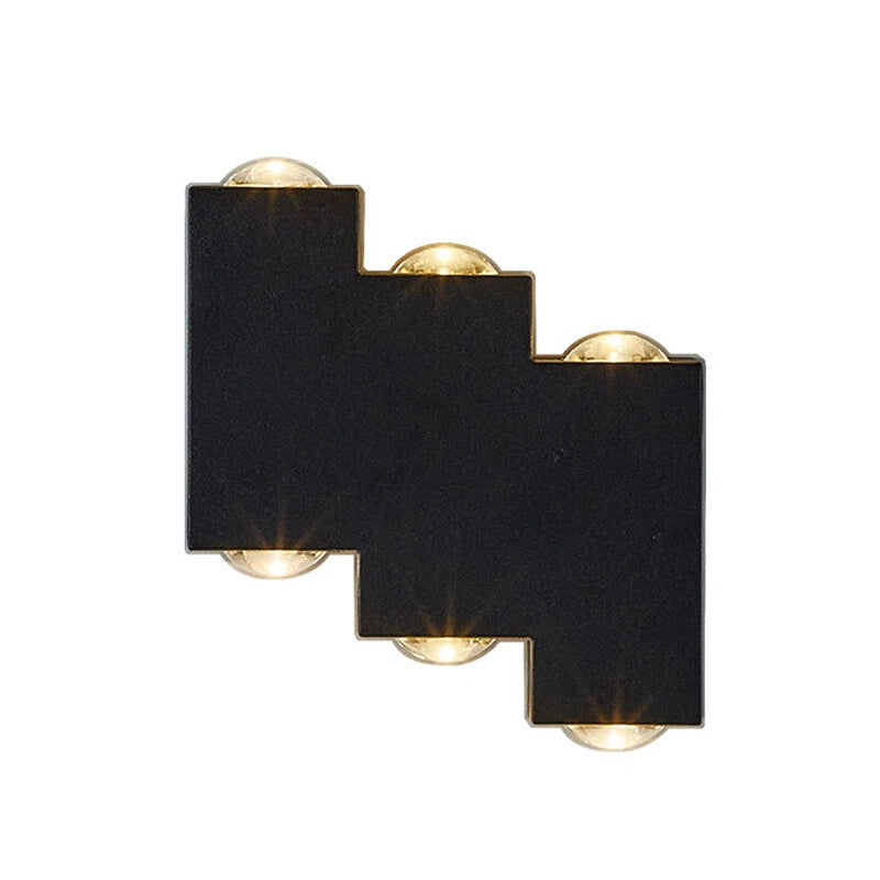 Vonkajšie a vnútorné nástenné LED svietidlo, 4 zdroje x 1W, IP65, ABS, čierne, 3000K