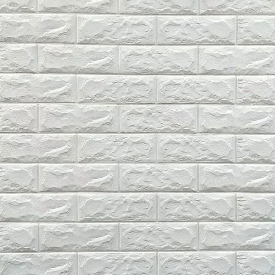 Sada 10x samostatne 3D tapety Biele tehly z mäkkej peny, 70 cm x 77 cm x 2 mm