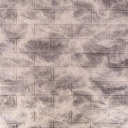 Sada 10d 3d samostatne šedá tehla z mäkkej peny, 77 cm x 70 cm x 6 mm