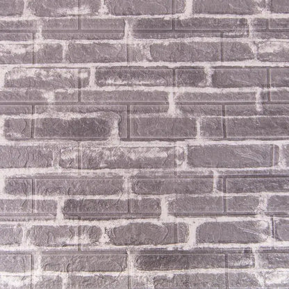 Sada 10d 3d samostatne šedá tehla z mäkkej peny, 77 cm x 70 cm x 6 mm