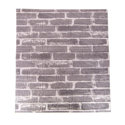Sada 10d 3d samostatne šedá tehla z mäkkej peny, 77 cm x 70 cm x 6 mm